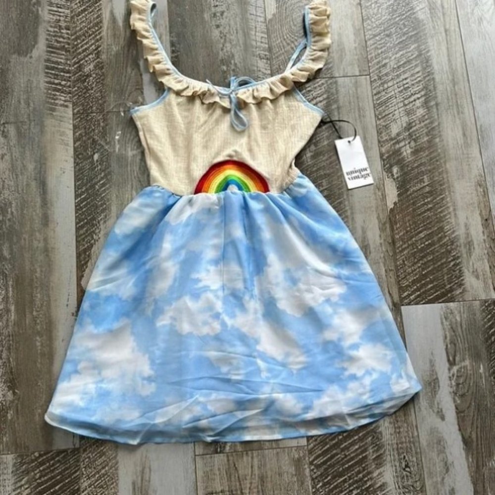 🆕 Rainbow Cloud Sundress - UNIQUE VINTAGE (1X)